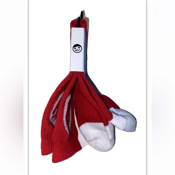Neff Crew Socks 1 Pair Men 6.5-12 Red w/ White Face Logo Skate Snowboard BMX NEW - Picture 10 of 12